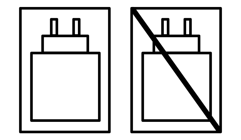 New product labels indicating if a power adapter is supplied with the end product or not