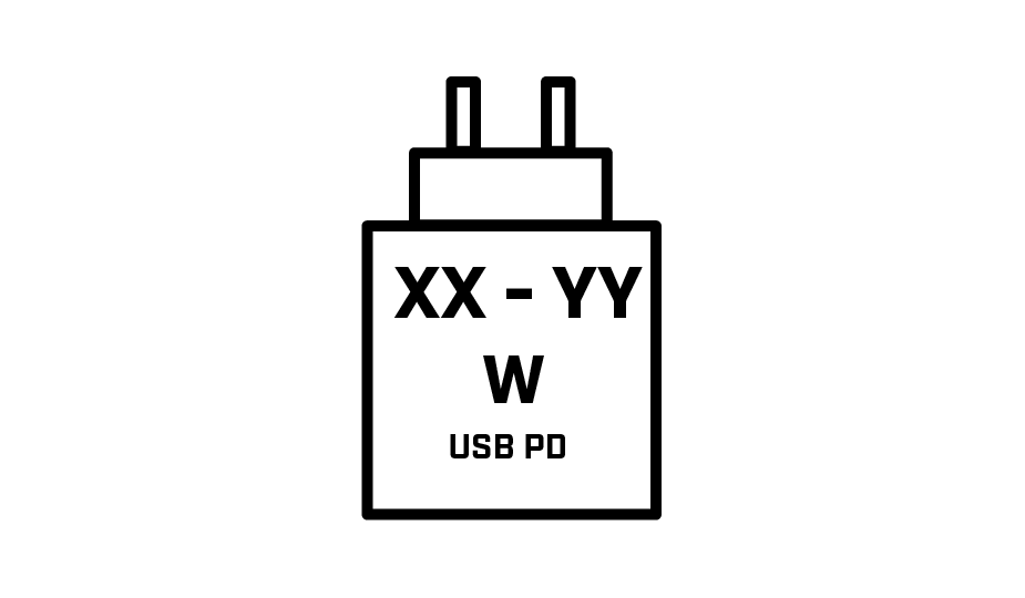 New product label indicating the USB power delivery requirements of supplied charging devices
