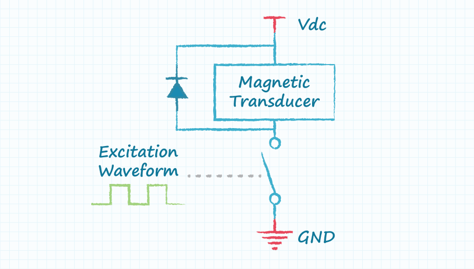Drawing of an Application Circuit for Magnetic Transducer