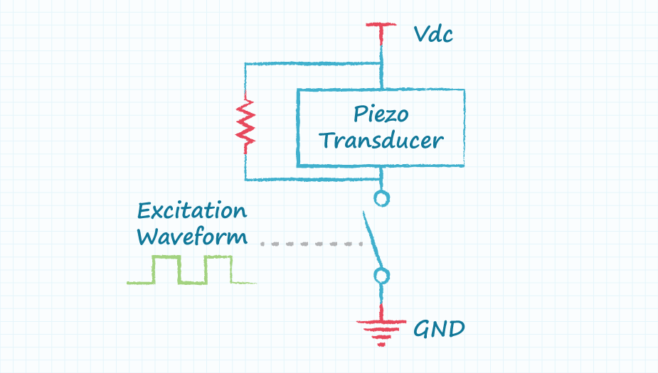 Drawing of an Application Circuit for Piezo Transducer
